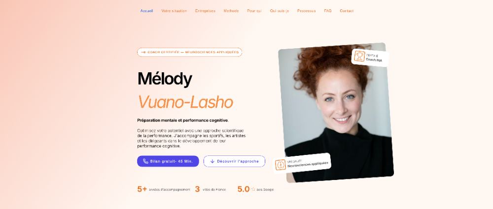 Site web — Mélody, préparatrice mentale